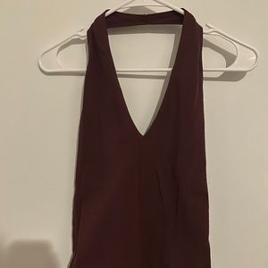 Maroon halter body suit